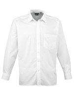 Premier Workwear Men´s Poplin Long Sleeve Shirt Royal (ca. Pantone 7686C) 46 (XXL/18) (PW200), PW200 – White
