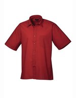 Premier Workwear Men´s Poplin Short Sleeve Shirt Hot Pink 44,5 (17H) (PW202), PW202 – Burgundy