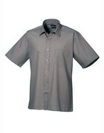 Premier Workwear Men´s Poplin Short Sleeve Shirt Hot Pink 44,5 (17H) (PW202), PW202 – Dark Grey