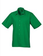 Premier Workwear Men´s Poplin Short Sleeve Shirt Hot Pink 44,5 (17H) (PW202), PW202 – Emerald