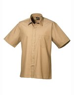 Premier Workwear Men´s Poplin Short Sleeve Shirt Hot Pink 44,5 (17H) (PW202), PW202 – Khaki