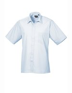Premier Workwear Men´s Poplin Short Sleeve Shirt Hot Pink 44,5 (17H) (PW202), PW202 – Light Blue