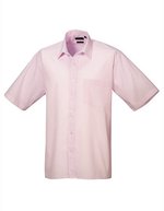 Premier Workwear Men´s Poplin Short Sleeve Shirt Hot Pink 44,5 (17H) (PW202), PW202 – Pink