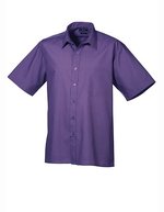 Premier Workwear Men´s Poplin Short Sleeve Shirt Hot Pink 44,5 (17H) (PW202), PW202 – Purple