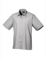 Premier Workwear Men´s Poplin Short Sleeve Shirt Hot Pink 44,5 (17H) (PW202), PW202 – Silver
