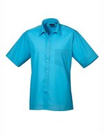 Premier Workwear Men´s Poplin Short Sleeve Shirt Hot Pink 44,5 (17H) (PW202), PW202 – Turquoise