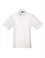 Premier Workwear Men´s Poplin Short Sleeve Shirt Hot Pink 44,5 (17H) (PW202), PW202 – White