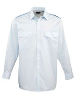 Pilot Shirt Langarm mit Brusttaschen – Light Blue