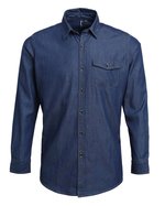 Premier Workwear Denim Hemd mit Kontrastnähten für Herren, Black Denim (ca. Pantone 433C) XS, PW222 – Bild 3