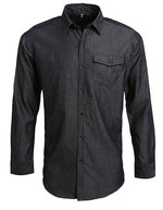 Premier Workwear Denim Hemd mit Kontrastnähten für Herren, Black Denim (ca. Pantone 433C) XS, PW222 – Bild 2