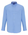 Men's Cotton Rich Oxford Stripes Shirt – White/Navy (ca. Pantone 2380)