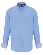 Premier Workwear Herrenhemd Slim-Fit Oxford Streifen, Oxford Blue (ca. Pantone 7453C) S, PW238 – Bild 5