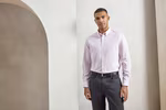 Men's Cotton Rich Oxford Stripes Shirt – Oxford Blue (ca. Pantone 7453C)