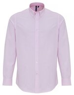 Premier Workwear Herrenhemd Slim-Fit Oxford Streifen, Oxford Blue (ca. Pantone 7453C) S, PW238 – White/Pink (ca. Pantone 1895C)