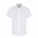 Premier Workwear Short Sleeve Poplin Slim Fit Shirt for Men, Black (ca. Pantone Black C) XS, PW246 – image 3
