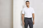 Premier Workwear Short Sleeve Poplin Slim Fit Shirt for Men – Black (ca. Pantone Black C)