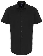 Premier Workwear Kurzarm Popeline Slim Fit Hemd für Herren, Black (ca. Pantone Black C) XS, PW246 – Bild 2