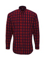 Premier Workwear Karomuster Langarmhemd aus Baumwolle, Camel (ca. Pantone 132C)/Navy (ca. Pantone 2378C) S, PW250 – Rouge/Marine (ca. Pantone 2378C)