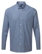 Premier Workwear Herrenhemd Maxton Check, kariert, Slim Fit, Light Blue (ca. Pantone 2707C)/White S, PW252 – Bild 3