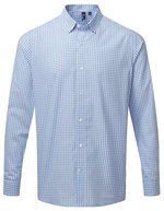 Premier Workwear Herrenhemd Maxton Check, kariert, Slim Fit, Light Blue (ca. Pantone 2707C)/White S, PW252 – Azzurro chiaro (ca. Pantone 2707C)/Bianco