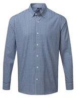 Premier Workwear Herrenhemd Maxton Check, kariert, Slim Fit, Light Blue (ca. Pantone 2707C)/White S, PW252 – Blu navy (ca. Pantone 533C)/Bianco