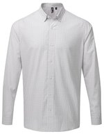 Premier Workwear Herrenhemd Maxton Check, kariert, Slim Fit, Light Blue (ca. Pantone 2707C)/White S, PW252 – Argento (ca. Pantone 429C)/Bianco