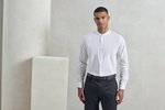 Premier Workwear Langarmhemd mit Großvaterkragen für Herren, Black XS, PW258 – Bild 1