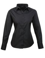 Women´s Poplin Long Sleeve Blouse – Black (ca. Pantone Black C)