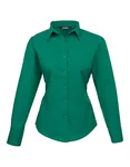 Premier Workwear Langarm Bluse Popeline 65/35 für Damen, Light Blue (ca. Pantone 2717C) 46 (XXL/18), PW300 – Emerald