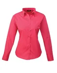 Premier Workwear Langarm Bluse Popeline 65/35 für Damen, Light Blue (ca. Pantone 2717C) 46 (XXL/18), PW300 – Hot Pink