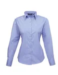 Premier Workwear Langarm Bluse Popeline 65/35 für Damen, Light Blue (ca. Pantone 2717C) 46 (XXL/18), PW300 – Mid Blue (ca. Pantone 2718C)