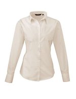 Premier Workwear Langarm Bluse Popeline 65/35 für Damen, Black (ca. Pantone Black C) 40 (M/12), PW300 – Naturale