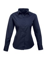 Premier Workwear Langarm Bluse Popeline 65/35 für Damen, Black (ca. Pantone Black C) 40 (M/12), PW300 – Blu navy (ca. Pantone 2378C)