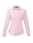 Premier Workwear Langarm Bluse Popeline 65/35 für Damen, Light Blue (ca. Pantone 2717C) 46 (XXL/18), PW300 – Pink (ca. Pantone 707C)
