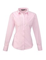 Premier Workwear Langarm Bluse Popeline 65/35 für Damen, Black (ca. Pantone Black C) 40 (M/12), PW300 – Rosa (ca. Pantone 707C)