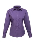 Premier Workwear Langarm Bluse Popeline 65/35 für Damen, Light Blue (ca. Pantone 2717C) 46 (XXL/18), PW300 – Purple