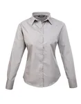 Premier Workwear Langarm Bluse Popeline 65/35 für Damen, Light Blue (ca. Pantone 2717C) 46 (XXL/18), PW300 – Silver (ca. Pantone Cool Gray 7C)