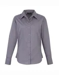 Premier Workwear Langarm Bluse Popeline 65/35 für Damen, Light Blue (ca. Pantone 2717C) 46 (XXL/18), PW300 – Steel (ca. Pantone Cool Grey 11C)