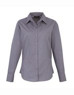 Premier Workwear Langarm Bluse Popeline 65/35 für Damen, Black (ca. Pantone Black C) 40 (M/12), PW300 – Acciaio (ca. Pantone Cool Grey 11C)