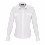 Premier Workwear Langarm Pilotenshirt mit Taschen für Damen, White 36 (XS/8), PW310 – Bild 3