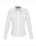 Premier Workwear Langarm Pilotenshirt mit Taschen für Damen – White