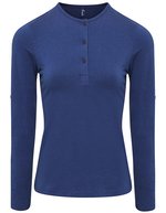 Premier Workwear Langarmshirt mit Krempelärmeln für Damen, Black (ca. Pantone Black C) XS, PW318 – Indigo (ca. Pantone 534C)
