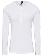 Premier Workwear Langarmshirt mit Krempelärmeln für Damen, Black (ca. Pantone Black C) XS, PW318 – Blanc