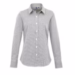 Premier Workwear Long Sleeve Cotton Shirt Microcheck Cut for Women, Black (ca. Pantone Black C)/White XS, PW320 – image 3