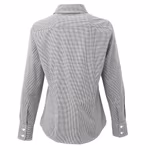 Premier Workwear Long Sleeve Cotton Shirt Microcheck Cut for Women, Black (ca. Pantone Black C)/White XS, PW320 – image 4