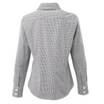 Premier Workwear Langarm Baumwollhemd Microcheck Schnitt für Damen, Black (ca. Pantone Black C)/White XS, PW320 – Bild 4