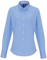 Premier Workwear Damenbluse Oxford mit Kontrastdetails, Oxford Blue (ca. Pantone 7453C) XS, PW338 – Bild 2