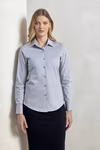 Premier Workwear Stretch Fit Poplin Long Sleeve Blouse for Women – Silver (ca. Pantone 428C)