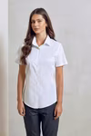 Premier Workwear Stretch Fit Poplin Short Sleeve Shirt for Women – Silver (ca. Pantone 428C)