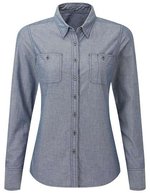 Women´s Organic Chambray Fairtrade Long Sleeve Shirt – Bild 18